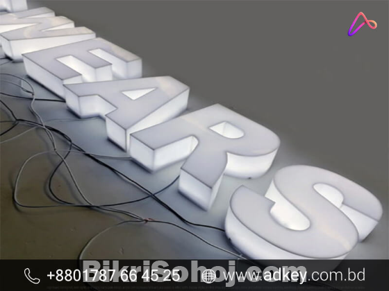 3D Letter Neon Light Board Advertising in Dhaka BD